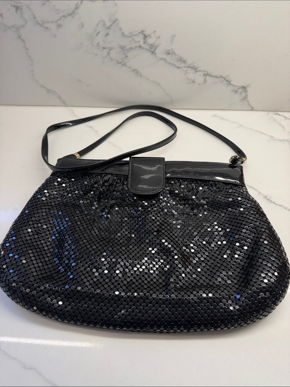 Whiting & Davis Black metal mesh vintageCrossbody Bag - Classic Evening Accesso